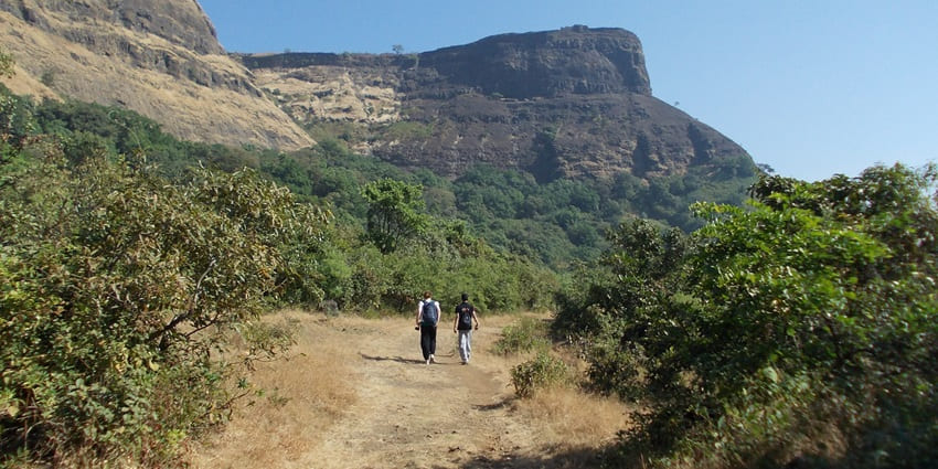 Trek to the Visapur fort with a sandy trail, one of the best places near the Pawna lake in Pune