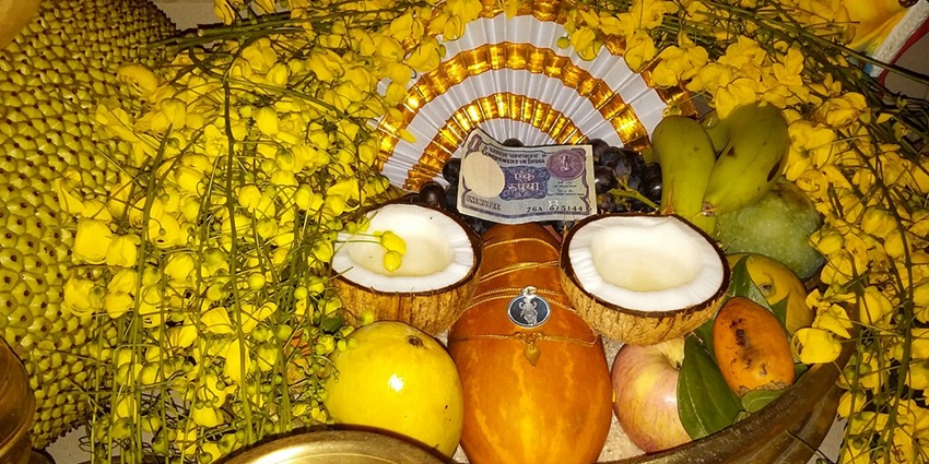 Celebration of Vishu festival which marks the Malayalam New Year and spring equinox.