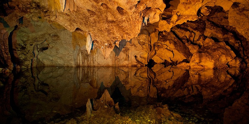 An image of the Green Grotto Caves, one of the best things to see in Falmouth, Jamaica.