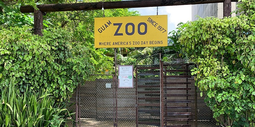 Entrance gate of the Guam zoo, you can witness a diverse range of wildlife here