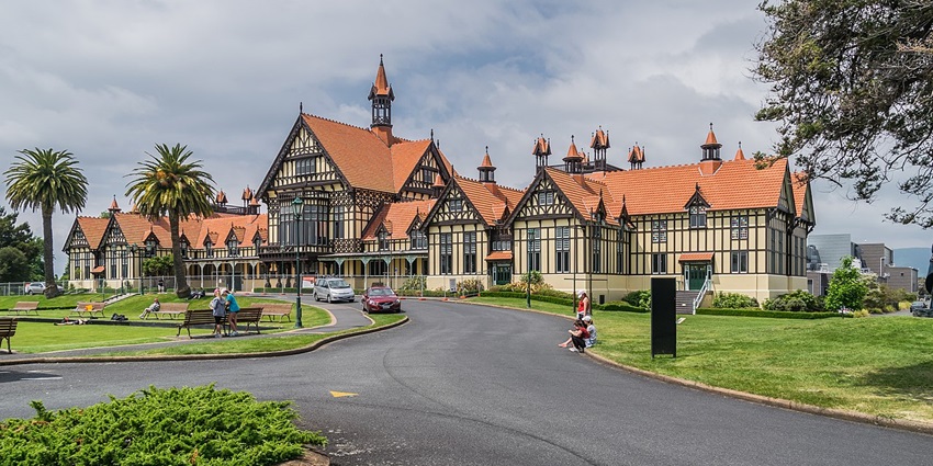 An image of Rotorua Museum, one of the things to see in Rotorua, New Zealand.