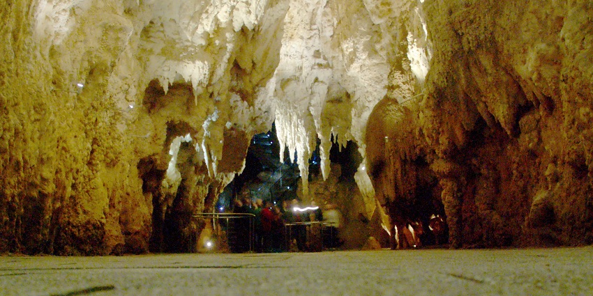 A magical sight of Waitomo stalagmites and stalactite Caves in New Zealand during night