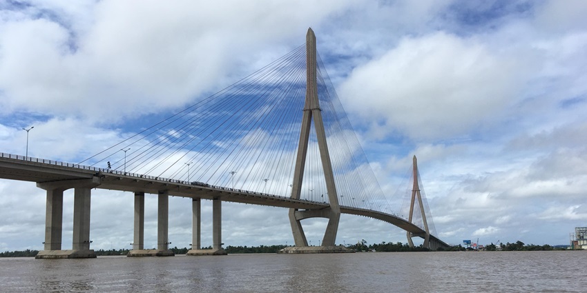 Image of Can Tho Bridge, a spot for walking, among unique things to do in Mekong Delta.