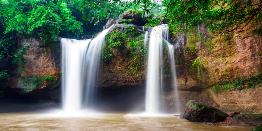Experience the cascading beauty of Haew SuWat Waterfall in Khao Yai National Park.