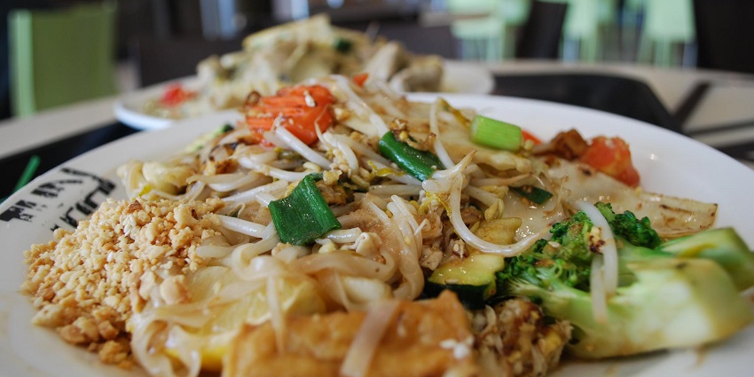 Delicious Pad Thai noodles with perfectly balanced flavors, and a non-greasy texture.
