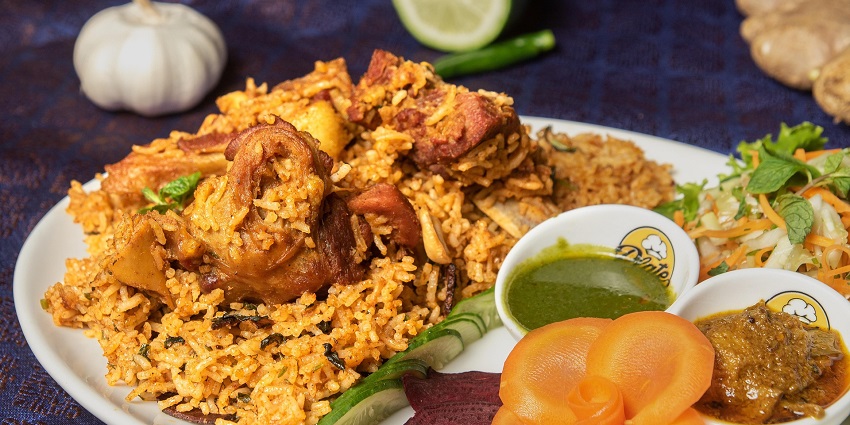 A plate of biryani served at a renowned restaurant in Hua Hin city