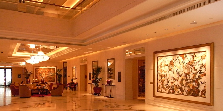 View of the St. Regis Singapore lobby to stay.