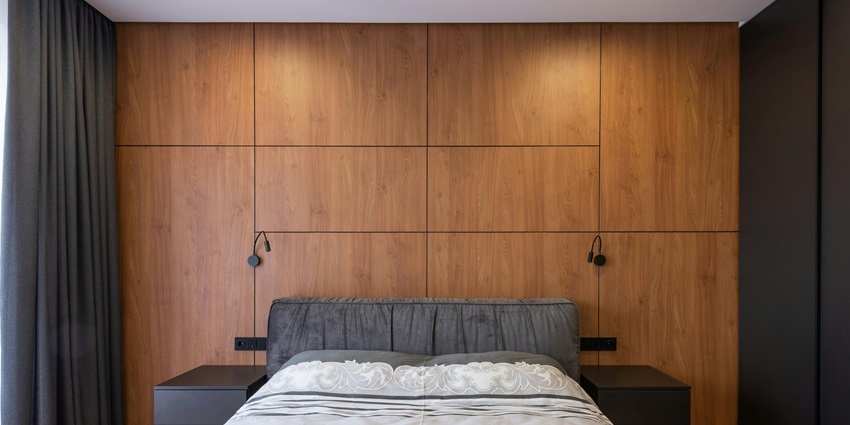 Minimalist modern bedroom with elegant furnishings, and a relaxing ambience, near Banjar Hot Springs.
