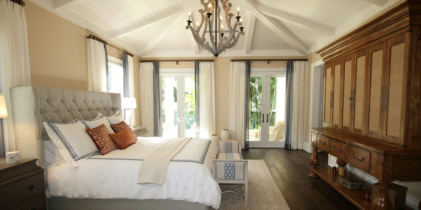 Beautifully furnished room of a luxurious resort near Fatorpa Temple in Goa.