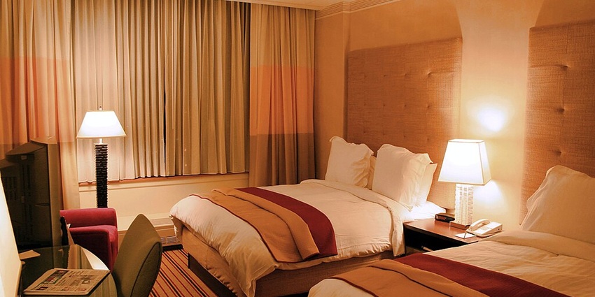 Minimal furniture and the use of lights enhance the classy get-up of the hotel rooms in Tonga