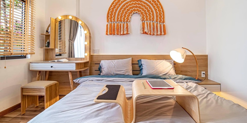 Cozy accommodations near Tawhai Falls provide comfort and beautiful views of nature.