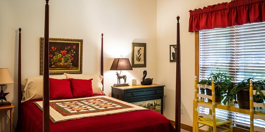 Interior of the room of one of the guest houses in this city, Assam