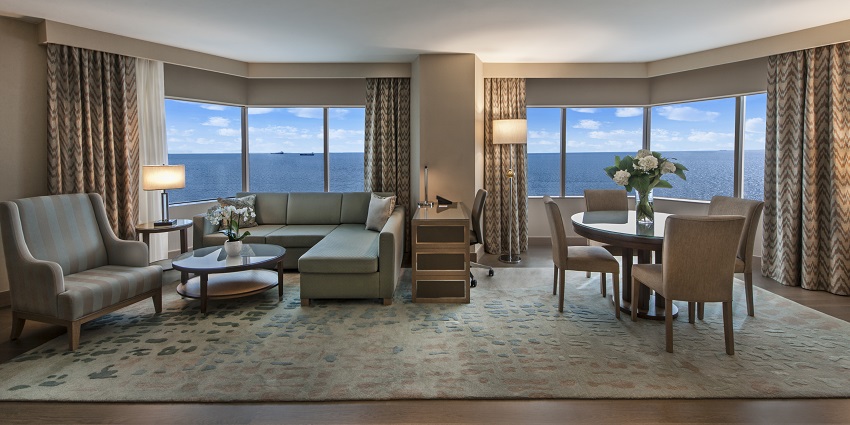 A luxurious hotel with a view of the Bosphorus and Maiden’s Tower.
