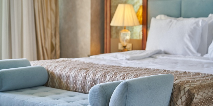 A view of the interior bedroom showcases lighting catering to different budgets.