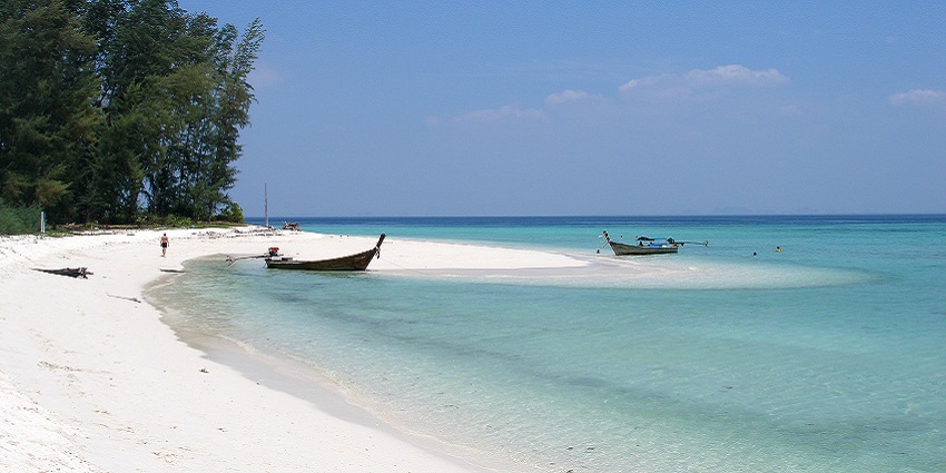 An image of White Sand Beach in Koh Lanta, one of the nude beaches in Thailand.