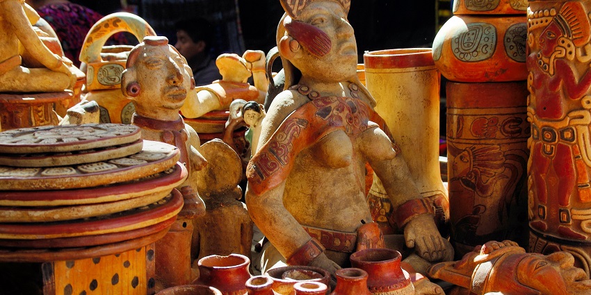 An image of the exquisite wooden carvings and statues reflecting traditional craftsmanship