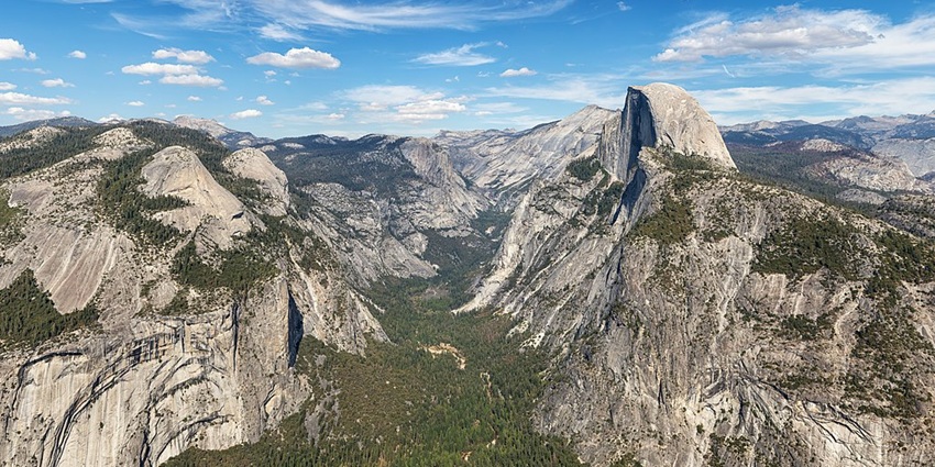 Stunning view of Half Dome and Yosemite Valley, showcasing one of the best national parks in the US.