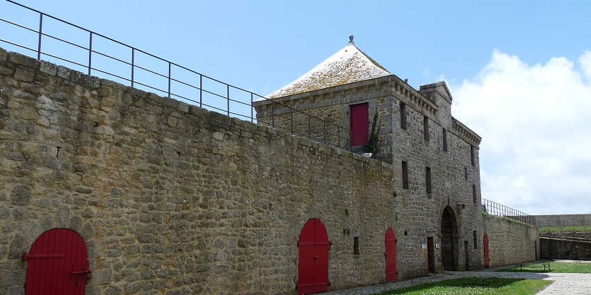 Exterior view of the Citadel of Port-Louis showcasing its 16th-century fortress walls