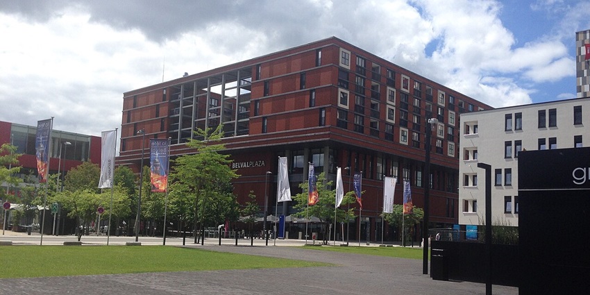 An image of the Belval Plaza in Luxembourg, featuring a mix of fashion, and entertainment.