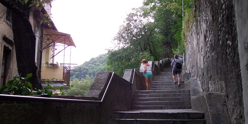 Image of Rijeka Petar Druzic Stairway surrounded by green trees and calm environment