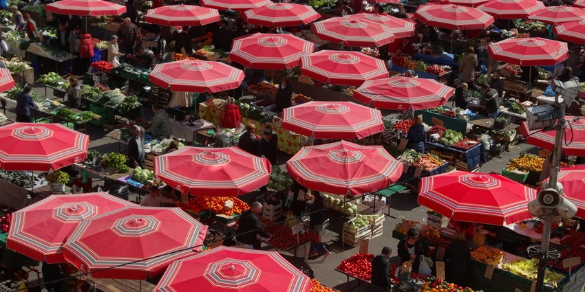 Image of Dolac Market - explore the market, one of the free things to do in Zagreb