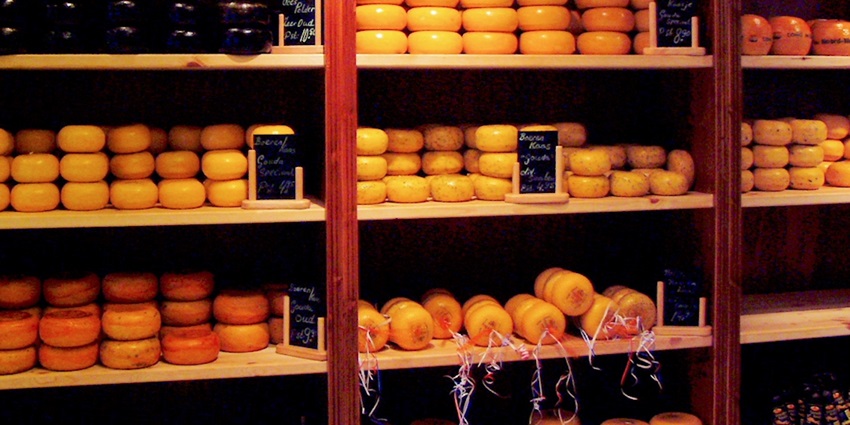 An image of Dutch Cheeses (Gouda and Edam), among the best food in Netherlands.