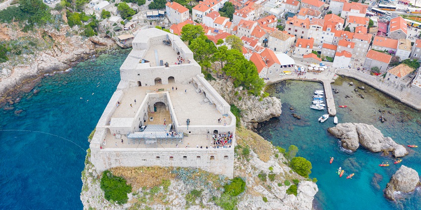 The majestic Fort Lovrijenac is one of the most famous tourist places in Dubrovnik, Croatia