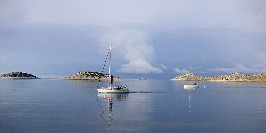 An image showing Kornati National Park near Sibenik, featuring islands and coastal waters.