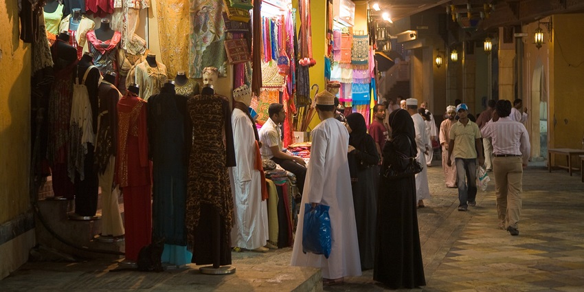 Muttrah Souq is one of the best places to visit at night in Muscat for shopping