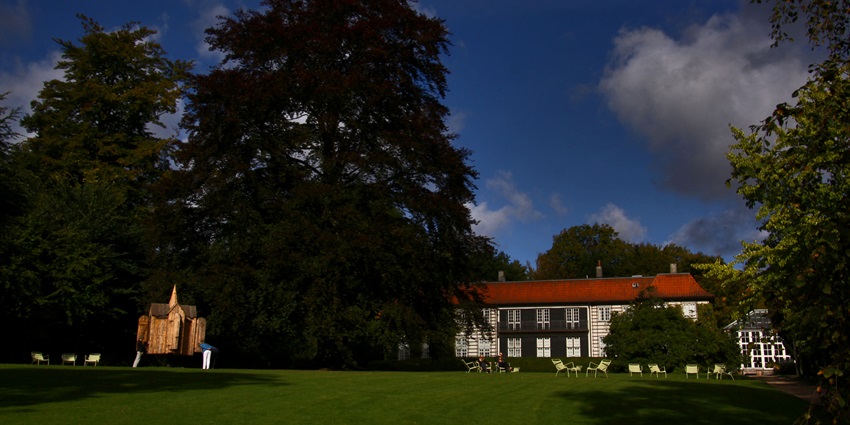 Autumn scene in Ordrupgaard Park, Charlottenlund, Denmark, with vibrant foliage
