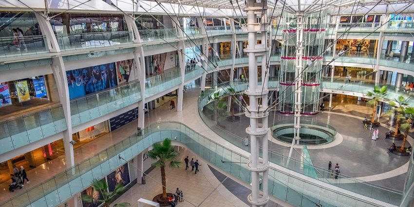 An image of a mall that looks similar to Pilatusmarkt, offering around 48 stores.