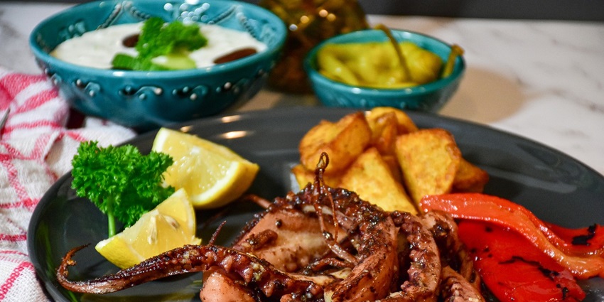 An image resembling Polvo à Lagareiro, an octopus dish among the best food in Portugal.