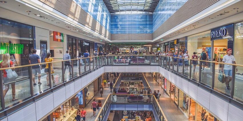 An image of a mall that looks similar to Sihlcity, a famous shopping centre in Switzerland.