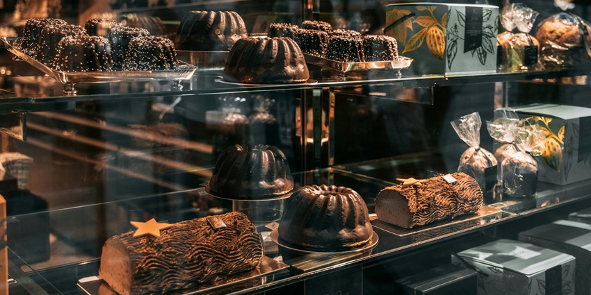 Image of the delicious chocolate in the exhibition on chocolates and cookies