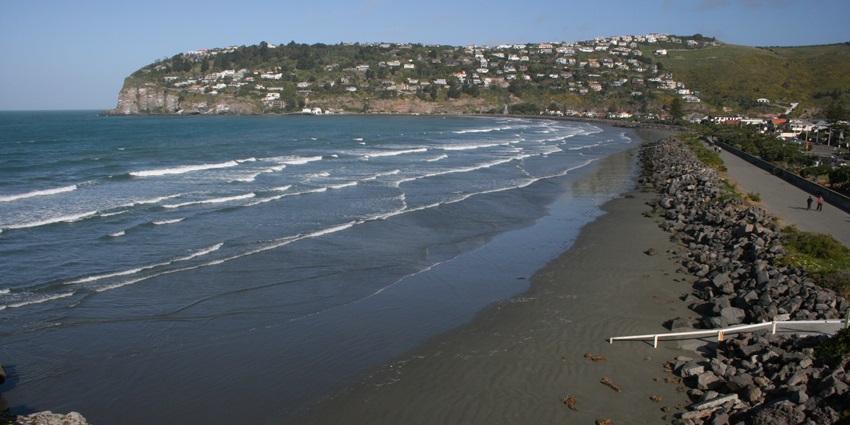 An aerial view of Sumner Beach, one of the top places to visit near Christchurch.