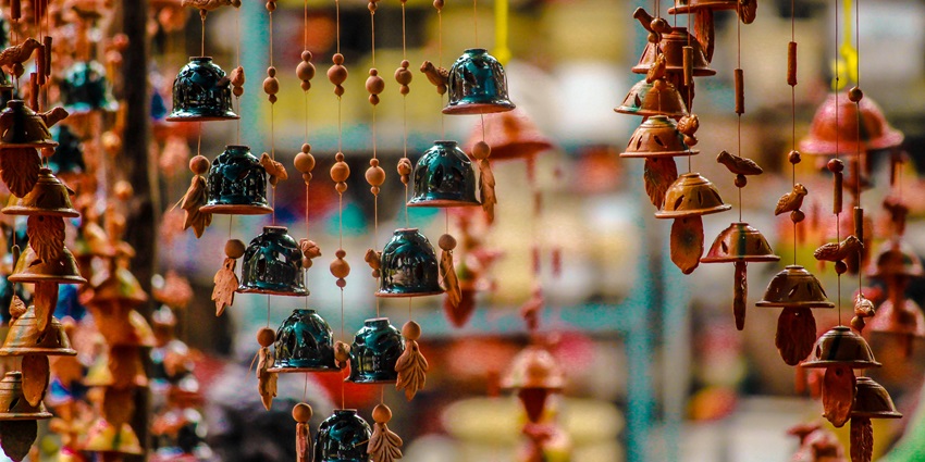 Image of Ornaments Hanging for Sale in Market - explore Sheki Bazaar for traditional craft things and more