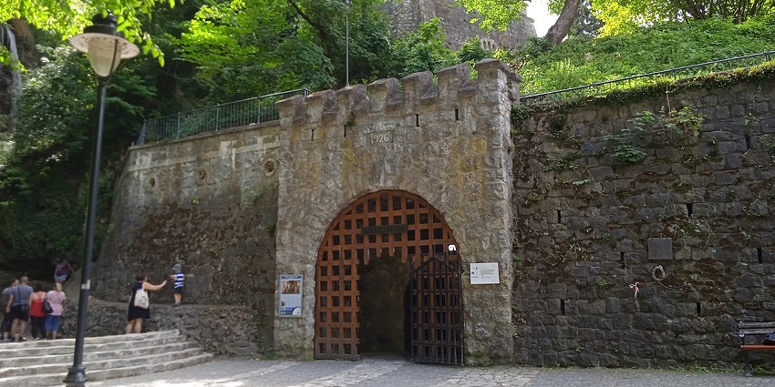 The entrance of the Anna Cave in Lillafüred, a scenic and historic cave in Hungary.