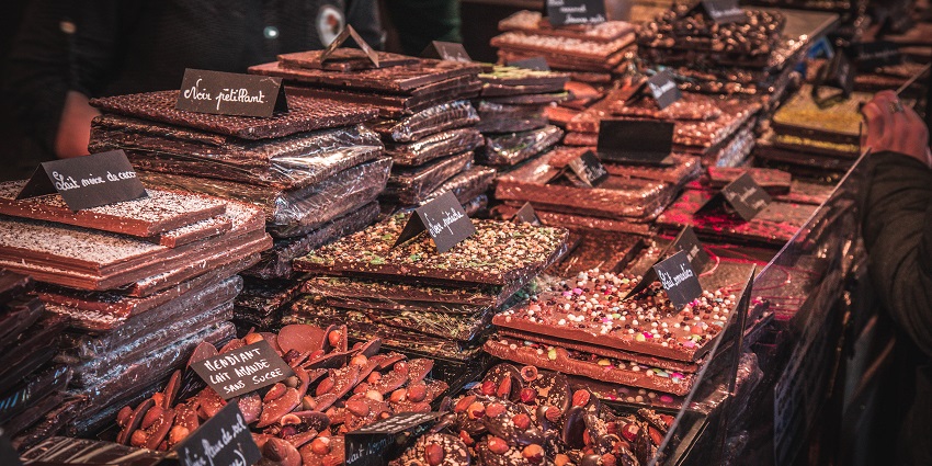 An elegant selection of Parisian artisan chocolates, one of the best things to buy in Paris.