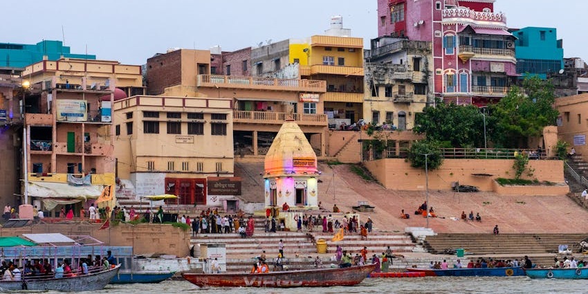 Relaxing at Assi Ghat by the Ganga, perfect place to visit in Varanasi with friends