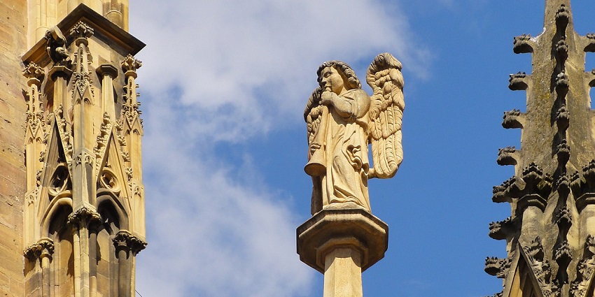 Historic St. Martin’s Church in Colmar, featuring impressive Gothic architecture