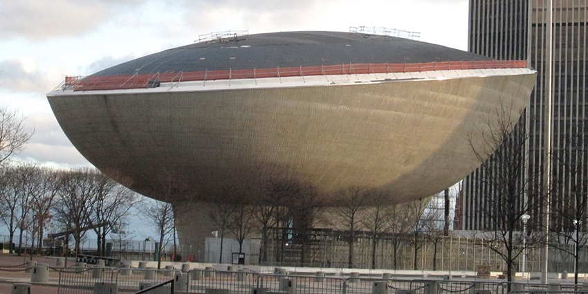 An image of The Egg, which is an ideal place for tourists seeking what to do in Albany.