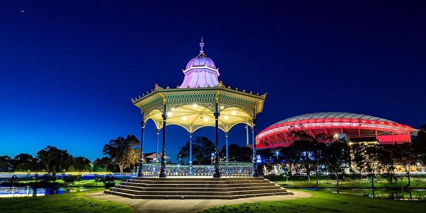 An image showing the celebration at Illuminate Adelaide, a famous thing to see in Adelaide In June.