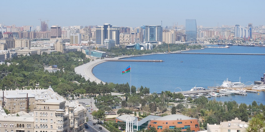Baku Boulevard around the Largest Salt Water Lake, with scenic waterfront views