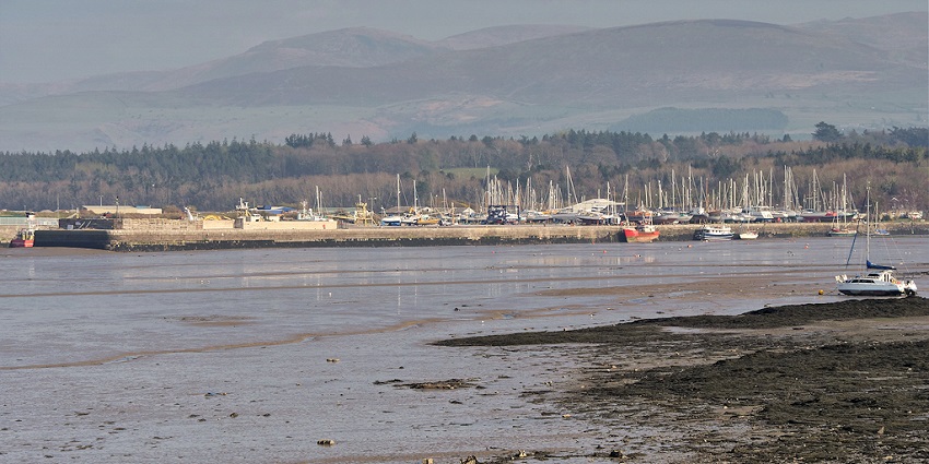 Scenic view of Bangor Harbour and waterfront flats on a clear day in Northern Ireland.