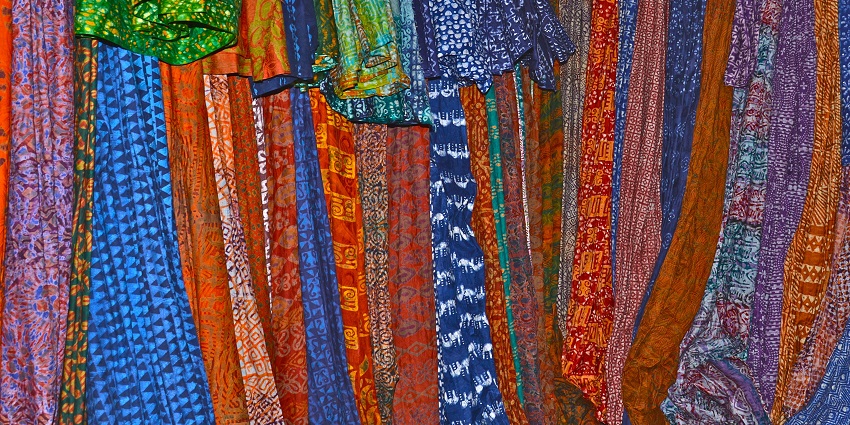 Batik cloth and sarongs with tropical patterns are handmade things to buy in Phuket.