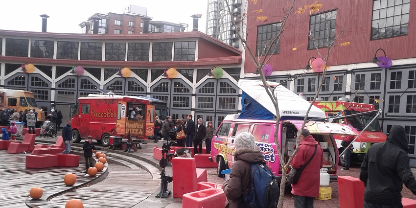 Hundreds of cheerful people at Brussels Food Truck Festival, one of the best festivals in Belgium.