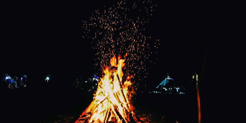 An image of a bonfire during Buhe at night which is one of the famous festivals in Ethiopia.