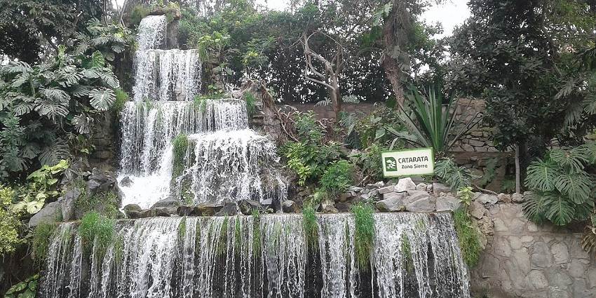 Catarata del Tirol with small multiple waterfalls, one of the waterfalls in Peru
