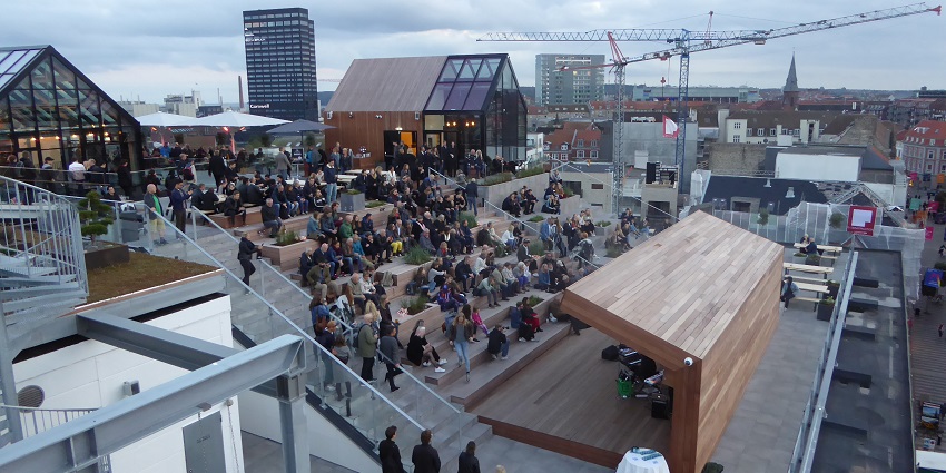 Salling Rooftop in Aarhus with modern seating areas and panoramic views of the city