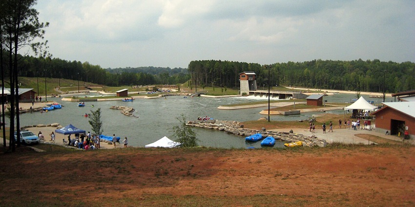 Paddle, zip-line, and climb at this outdoor adventure park, among the things to do in Charlotte.